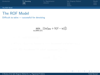 A Review of the Split Bregman Method for L1 Regularized Problems | PDF
