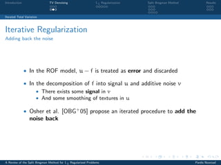 A Review of the Split Bregman Method for L1 Regularized Problems | PDF