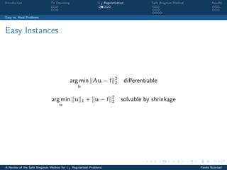 A Review of the Split Bregman Method for L1 Regularized Problems | PDF