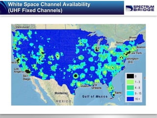 White Space Channel Availability
(UHF Fixed Channels)
 