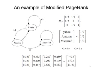 34
An example of Modified PageRank
 