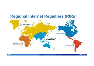 Regional Internet Registries (RIRs)
4
 