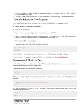 C++ Tutorial | PDF