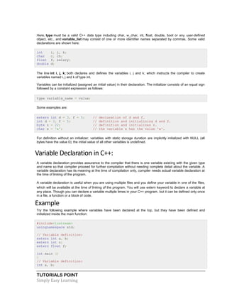 C++ Tutorial | PDF