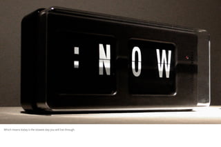 Which means today is the slowest day you will live through.
 