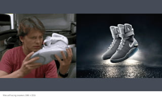 Nike self-lacing sneakers 1986 → 2016
 