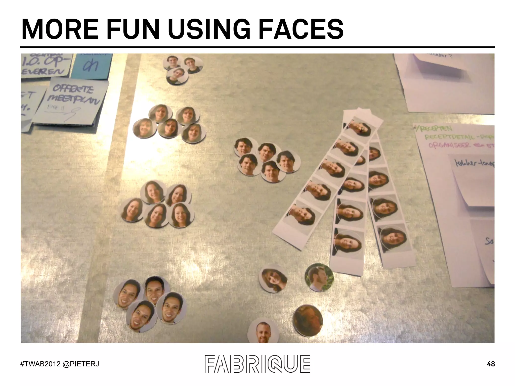 MORE FUN USING FACES




#TWAB2012 @PIETERJ     48
 