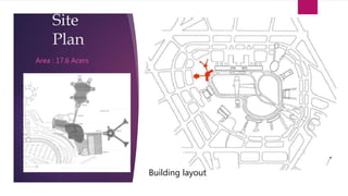 Site
Plan
Area : 17.6 Acers
Building layout
 