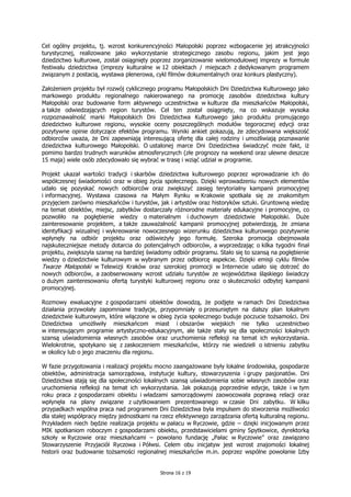 XIII Małopolskie Dni Dziedzictwa Kulturowego (2011). Sprawozdanie merytoryczne 