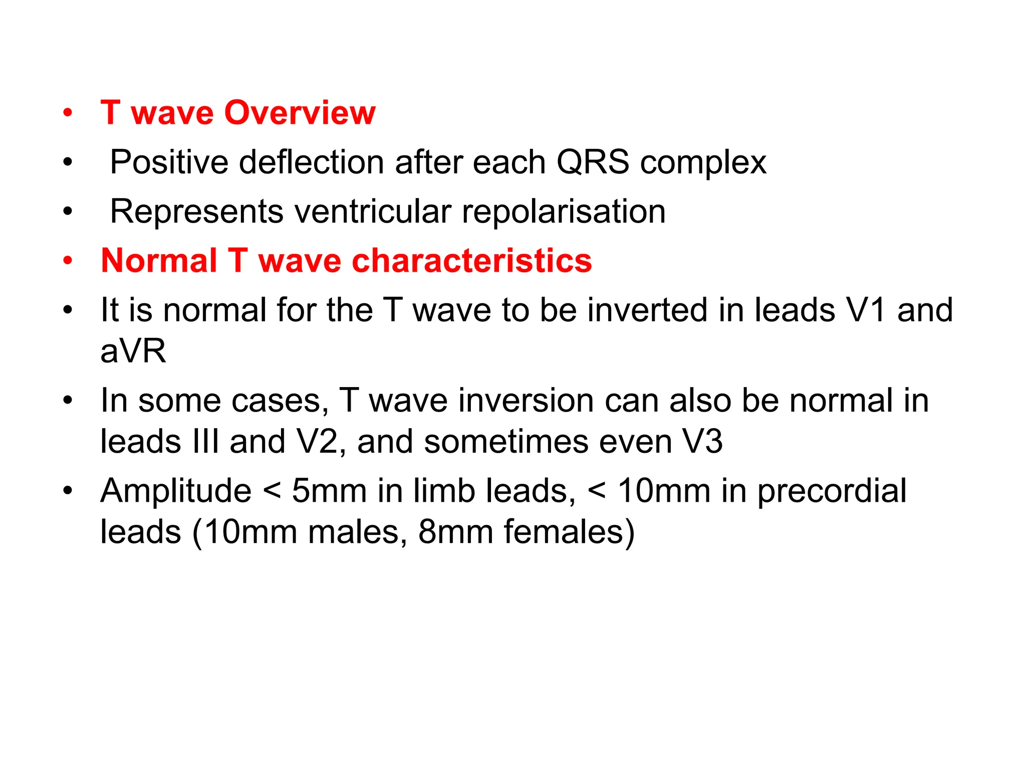 T WAVE IN ECG AND ITS ABNORMALITIES IN ECG | PPTX