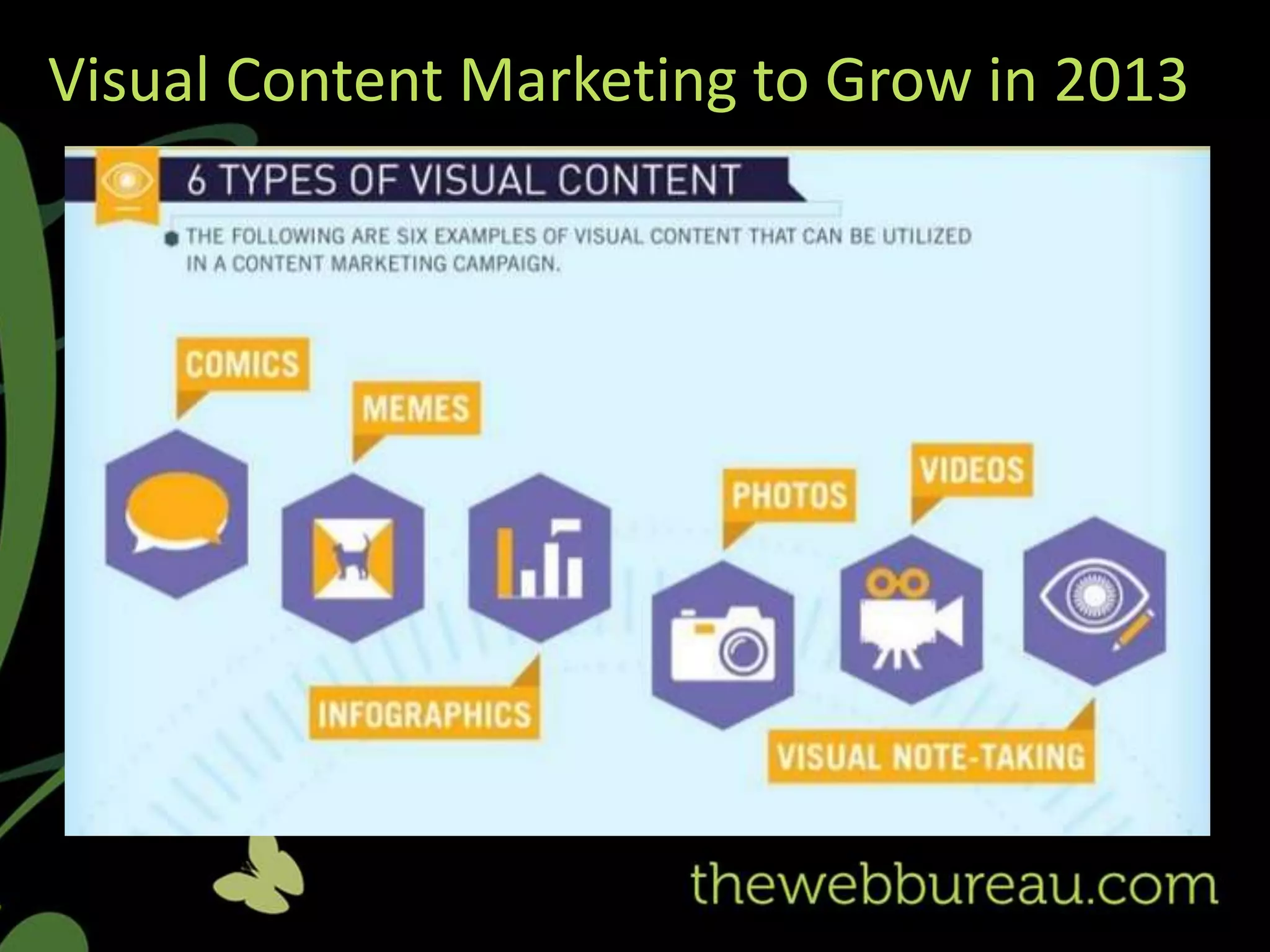 Visual Content Marketing to Grow in 2013
 