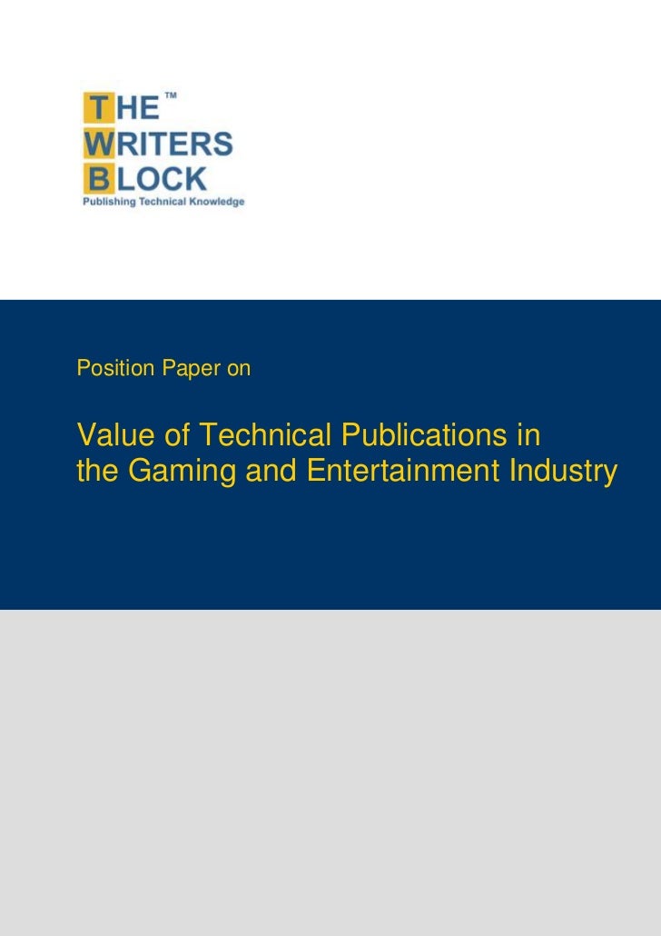 Twb Position Paper Gaming And Entertainment Industry