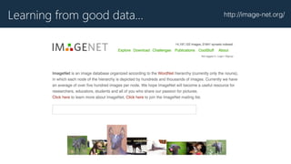 Learning from good data… http://image-net.org/
 