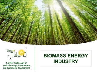 Impossible d'afficher l'image. Votre 
Cluster Technology*of* 
Wallonia*Energy,*Environment* 
and*sustainable*Development* 
BIOMASS ENERGY 
1 
INDUSTRY 
 