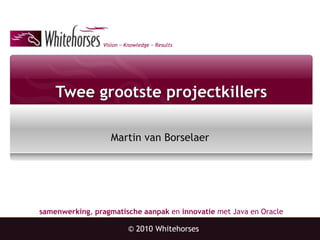 Twee grootsteprojectkillers Martin van Borselaer © 2010 Whitehorses 