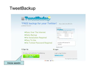 TweetBackup




Inicia sesión
 
