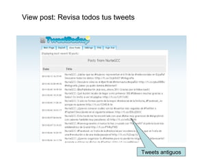 View post: Revisa todos tus tweets




                                     Tweets antiguos
 