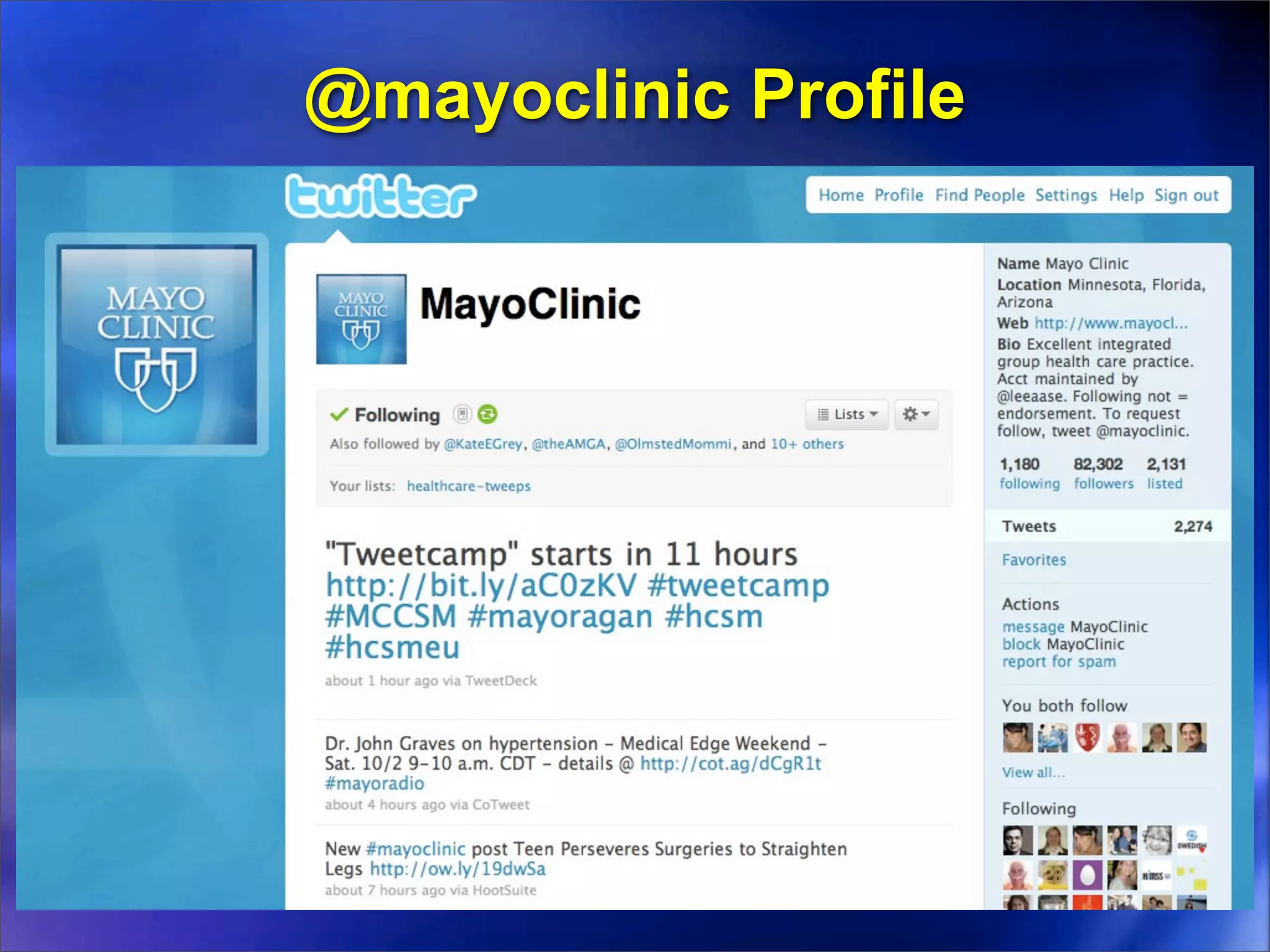 @mayoclinic Profile
 