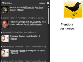 Mentions
des tweets
 