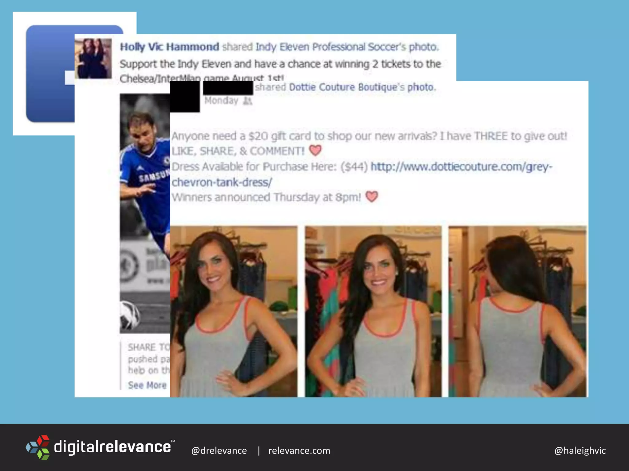 @drelevance | relevance.com @haleighvic
 