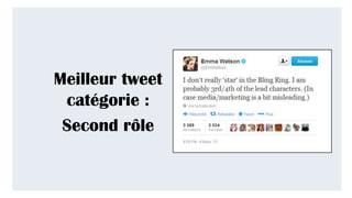 Meilleur tweet
catégorie :
Second rôle
 