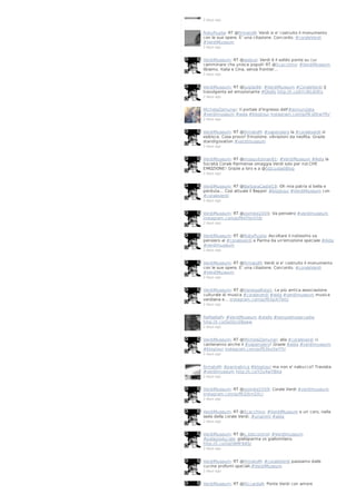 2 days ago

RobyPuglia: RT @firmatoM: Verdi si e' costruito il monumento
con le sue opere. E' una citazione. Concordo. #coraleVerdi
#VerdiMuseum
2 days ago

VerdiMuseum: RT @aselusi: Verdi è il solido ponte su cui
camminare che unisce popoli! RT @Scacchino: #VerdiMuseum
libiamo, Italia e Cina, senza frontier…
2 days ago

VerdiMuseum: RT @luigilp86: #VerdiMuseum #CoraleVerdi ||
travolgente ed emozionante #Otello http://t.co/kYcWL6t8Iz
2 days ago

MichelaZamuner: Il portale d'ingresso dell'#annunziata
#verdimuseum #aida #blogtour instagram.com/p/f9-d0twYfh/
2 days ago

VerdiMuseum: RT @firmatoM: #vapensiero la #coraleverdi si
esibisce. Cosa provo? Emozione. vibrazioni da neofita. Grazie
standigovation #verdimuseum
2 days ago

VerdiMuseum: RT @mosquitoman81: #VerdiMuseum #Aida la
Società Corale Parmense omaggia Verdi solo per noi:CHE
EMOZIONE! Grazie a loro e a @SQcuoladiBlog
2 days ago

VerdiMuseum: RT @BarbaraCastel19: Oh mia patria sì bella e
perduta... Così attuale il Beppe! #blogtour #VerdiMuseum con
#coraleverdi
2 days ago

VerdiMuseum: RT @ziomike2009: Va pensiero #verdimuseum
instagram.com/p/f94lYjnGYd/
2 days ago

VerdiMuseum: RT @RobyPuglia: Ascoltare il notissimo va
pensiero al #coraleverdi a Parma da un'emozione speciale #Aida
#verdimuseum
2 days ago

VerdiMuseum: RT @firmatoM: Verdi si e' costruito il monumento
con le sue opere. E' una citazione. Concordo. #coraleVerdi
#VerdiMuseum
2 days ago

VerdiMuseum: RT @VanessaRota1: La più antica associazione
culturale di musica #coraleverdi #aida #verdimuseum musica
verdiana e… instagram.com/p/f93pXITbtt/
2 days ago

RaffaellaPi: #VerdiMuseum #otello #tempiettodarcadia
http://t.co/Ge5bc0Bzww
2 days ago

VerdiMuseum: RT @MichelaZamuner: alla #coraleverdi ci
canteranno anche il #vapensiero! Grazie #aida #verdimuseum
#blogtour instagram.com/p/f93ko3wYYI/
2 days ago

firmatoM: #parmalirica #blogtour ma non e' nabucco? Traviata.
#verdimuseum http://t.co/Y2yXwYl8ka
2 days ago

VerdiMuseum: RT @ziomike2009: Corale Verdi #verdimuseum
instagram.com/p/f93jXrnGXc/
2 days ago

VerdiMuseum: RT @Scacchino: #VerdiMuseum e un coro, nella
sede della corale Verdi. #unanimi #aida
2 days ago

VerdiMuseum: RT @s_lostcontrol: #Verdimuseum
#palazzoducale: gialloparma vs giallomilano.
http://t.co/GqhBMF8ASJ
2 days ago

VerdiMuseum: RT @firmatoM: #coraleVerdi passiamo dalle
cucine profumi speciali.#VerdiMuseum
2 days ago

VerdiMuseum: RT @RiccardaR: Ponte Verdi con amore

 