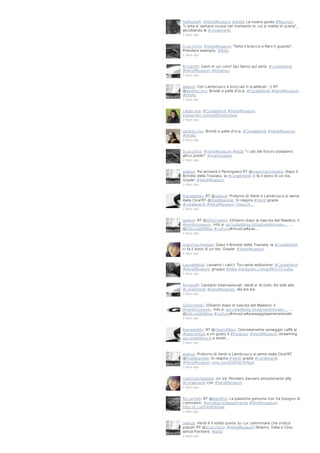 RaffaellaPi: #VerdiMuseum #otello La nostra guida #Maurizio
"L'arte e' sempre nuova nel momento in cui si mette in scena"_
ascoltando la #coraleverdi
2 days ago

Scacchino: #VerdiMuseum "forte il braccio e fiero il guardo".
Prendere esempio. #Aida
2 days ago

firmatoM: Canti in un coro? Qui fanno sul serio. #coraleVerdi
#VerdiMuseum #blogtour
2 days ago

aselusi: Con Lambrusco e broccati ti scalderai! ;-) RT
@saretta_mu: Brividi e pelle d'oca. #CoraleVerdi #VerdiMuseum
#Otello
2 days ago

catencina: #CoraleVerdi #VerdiMuseum
instagram.com/p/f95xIqnOoa/
2 days ago

saretta_mu: Brividi e pelle d'oca. #CoraleVerdi #VerdiMuseum
#Otello
2 days ago

Scacchino: #VerdiMuseum #Aida "i casi del futuro possiamo
altrui predir" #mammagari
2 days ago

aselusi: Poi arriverà il Parmigiano RT @mammachetesta: Dopo il
Brindisi della Traviata, la #coraleVerdi ci fa il dono di un bis.
Grazie! #VerdiMuseum
2 days ago

franaseddu: RT @aselusi: Profumo di Verdi e Lambrusco si sente
dalla Cina!RT @SteAlbanese: Si respira #Verdi grazie
#coraleverdi #VerdiMuseum https://t…
2 days ago

aselusi: RT @GGiornalisti: 200anni dopo la nascita del Maestro: il
#verdimuseum. Info a: sqcuoladiblog.it/tag/verdimuseu… …
@SQcuolaDiBlog #cultura#musica#pas…
2 days ago

mammachetesta: Dopo il Brindisi della Traviata, la #coraleVerdi
ci fa il dono di un bis. Grazie! #VerdiMuseum
2 days ago

LauraMattia: Leviamo i calici! Toccante esibizione! #CoraleVerdi
#VerdiMuseum gruppo #Aida instagram.com/p/f95cY5xaZp/
2 days ago

firmatoM: Cantanti internazionali. Verdi e' di tutti. Ke stile alla
#coraleVerdi #VerdiMuseum. Bis bis bis
2 days ago

GGiornalisti: 200anni dopo la nascita del Maestro: il
#verdimuseum. Info a: sqcuoladiblog.it/tag/verdimuseu… …
@SQcuolaDiBlog #cultura#musica#passaggiogenerazionale
2 days ago

franaseddu: RT @GeomAlfieri: Comodamente sorseggio caffè al
#teatroregio e mi gusto il #blogtour #VerdiMuseum streaming
sqcuoladiblog.it e dirett…
2 days ago

aselusi: Profumo di Verdi e Lambrusco si sente dalla Cina!RT
@SteAlbanese: Si respira #Verdi grazie #coraleverdi
#VerdiMuseum vine.co/v/hp9YwYhPbJA
2 days ago

mammachetesta: Un Va' Pensiero davvero emozionante alla
#coraleverdi con #VerdiMuseum
2 days ago

RiccardaR: RT @dan8tto: La passione genuina non ha bisogno di
commenti. #societacoraleparmense #Verdimuseum
http://t.co/DrVsRt8Xwe
2 days ago

aselusi: Verdi è il solido ponte su cui camminare che unisce
popoli! RT @Scacchino: #VerdiMuseum libiamo, Italia e Cina,
senza frontiere. #aida
2 days ago

 