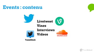 Events : contenu
Livetweet
Vines
Interviews
Videos
 