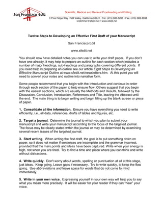 Visual Design First Draft Twelve Steps To Developing An Effective First Draft | PDF