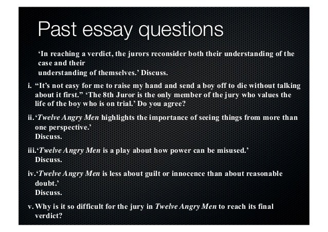 12 angry men essay questions