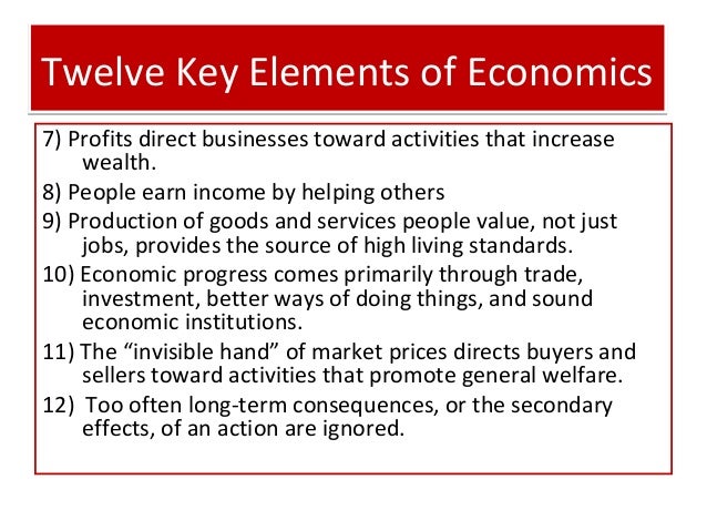 The Main Elements Of Economics