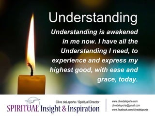 Understanding
Understanding is awakened
in me now. I have all the
Understanding I need, to
experience and express my
highe...