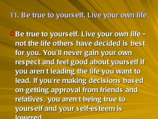 Twelve valuable steps to raise your self esteem | PPT