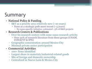 Twelve Years of Nanotechnology in Mexico (2000 - 2012)
