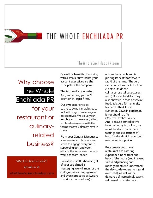 The Whole Enchilada PR • Culinary PR with a Kick