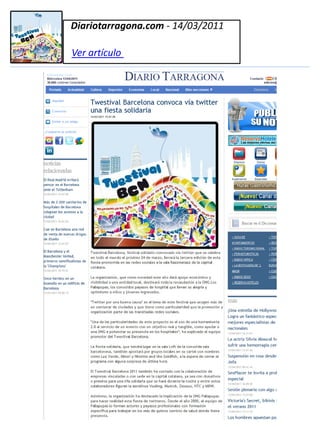 Diariotarragona.com - 14/03/2011

Ver artículo
 