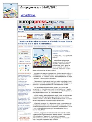 Europapress.es - 14/03/2011

Ver artículo
 