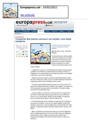 Europapress.cat - 14/03/2011

Ver artículo
 