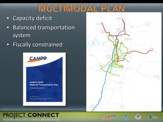 Capacity deficit Balanced transportation system Fiscally constrained 