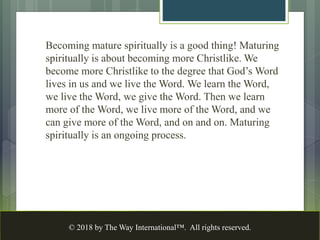 Maturing Spiritually | PPTX