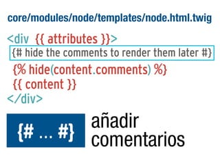 core/modules/node/templates/node.html.twig

<div {{ attributes }}>
{# hide the comments to render them later #}

{% hide(content.comments) %}
{{ content }}
</div>

añadir
{# ... #} comentarios

 