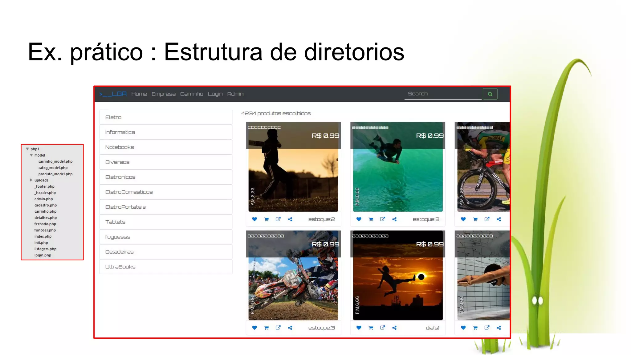 Ex. prático : Estrutura de diretorios 