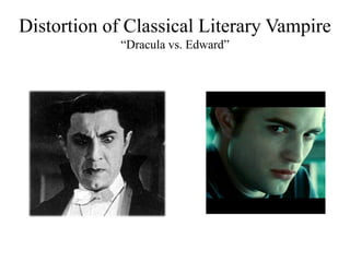 Character DevelopmentProtagonist, Bella, never changes.From the beginning is very shallowNo real direction in life, is moving away from home for no identifiable purposeMost of the series revolves around how beautiful Edward isEdward is given a chance to develop, yet nothing comes of itEdward believes being a vampire has damned his soul, a potential point for character development