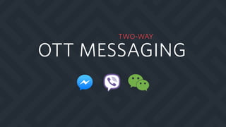 OTT MESSAGING
TWO-WAY
 