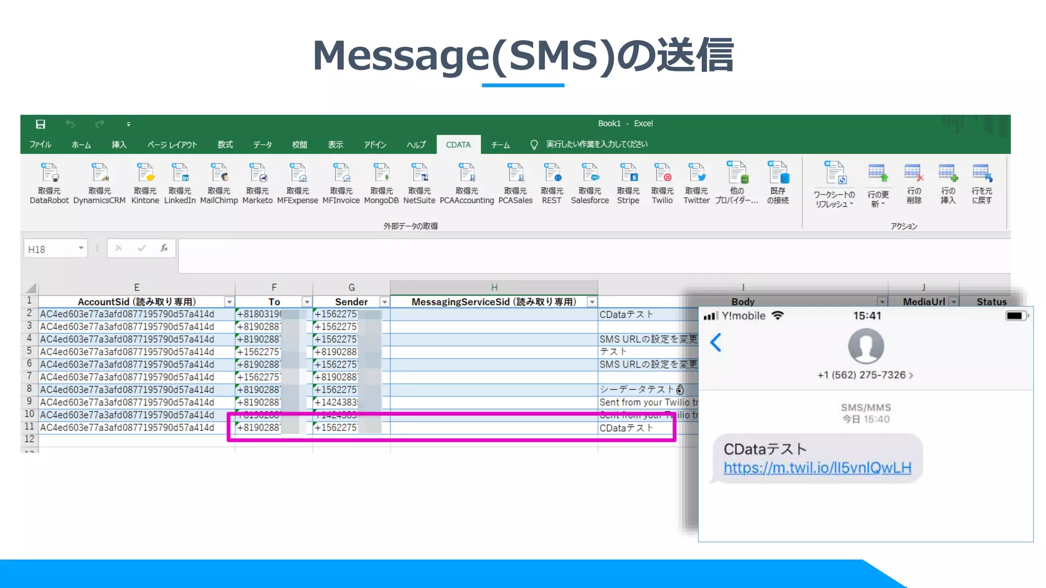 Message(SMS)の送信
 