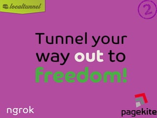 Tunnel your

way out to

freedom!
ngrok

 