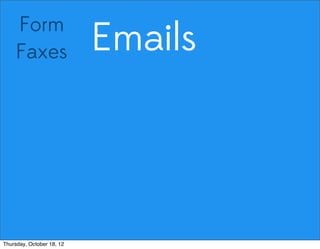 EmailsForm
Faxes
Thursday, October 18, 12
 