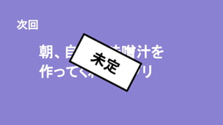 朝、自動で味噌汁を
作ってくれるアプリ
次回
未定
 