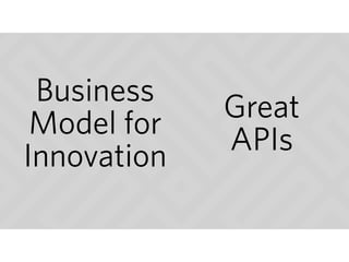 Business
Model for
Innovation
Great
APIs
 