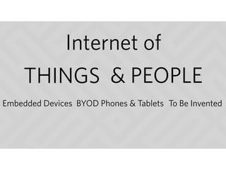 THINGS
Internet of
& PEOPLE
Embedded Devices BYOD Phones & Tablets To Be Invented
 